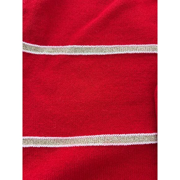 St. John Couture Red Knit Sweater Vintage Made in USA Size M Luxury Classic - Picture 6 of 7